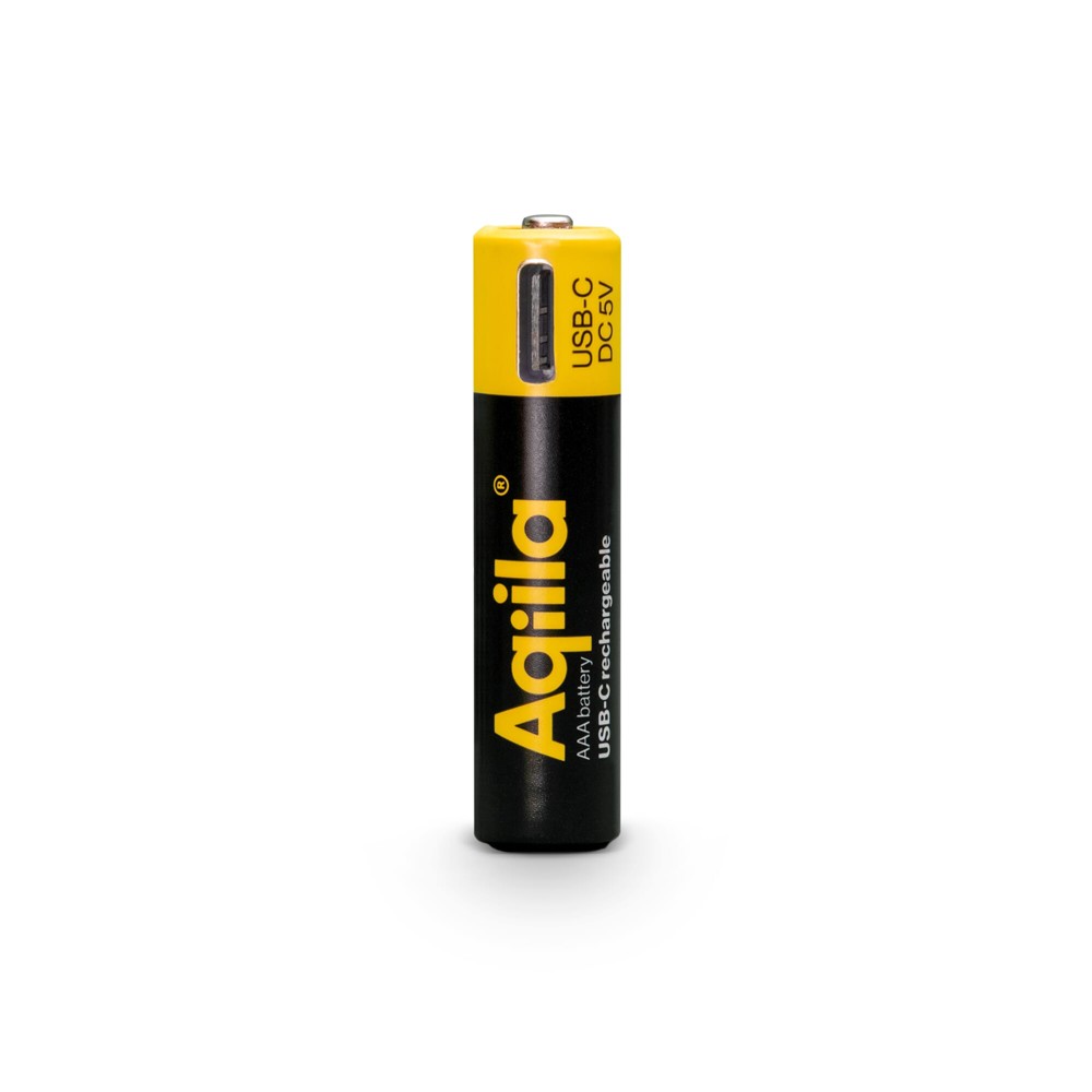 Aqiila Wiederaufladbare USB-C-Batterien AAA 600 mAh, 4er-Pack